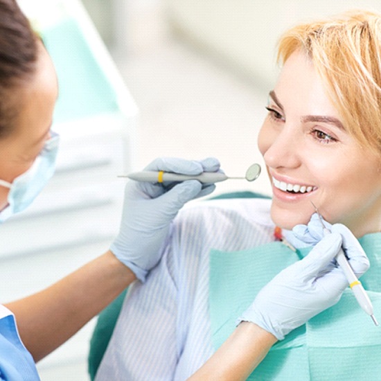 Woman at dentist in Fairfax