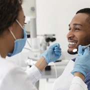 man seeing his dentist for a checkup